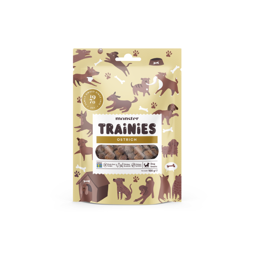 Monster Dog Treats Trainies Ostrich 100g