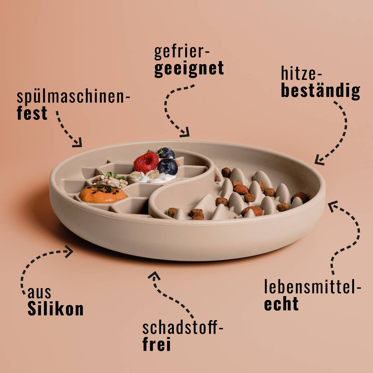 Ne&No® Slow Feeder Hundeskål & Slikkemåtte - Anti-Slug Skål til Hunde og Katte