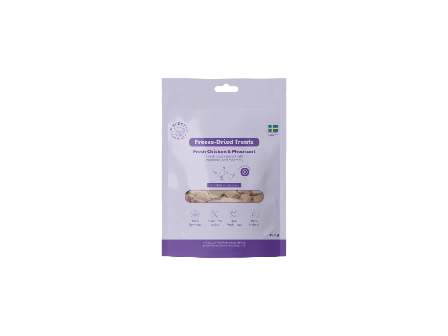 Buddy Frysetørret snacks - Rå Kylling & Fasan 100 gr.