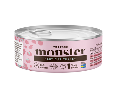 Monster Cat Kitten Vådfoder Single Protein Turkey 100g