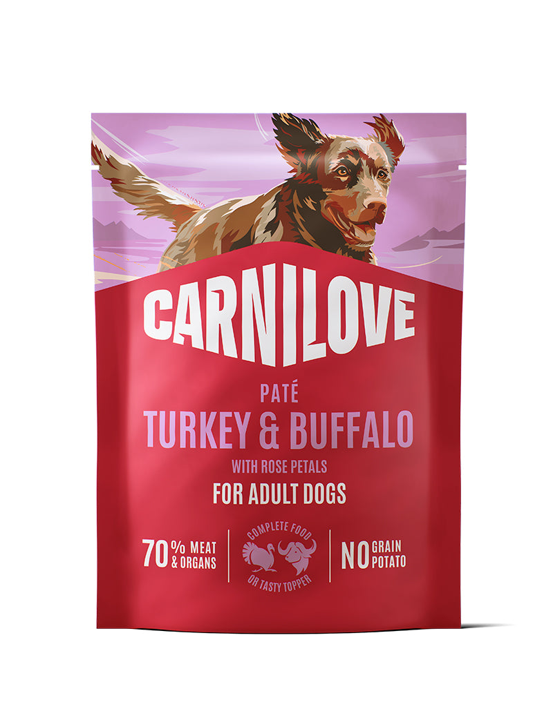 Carnilove Dog Paté Turkey & Buffalo with Rose Petals 300g