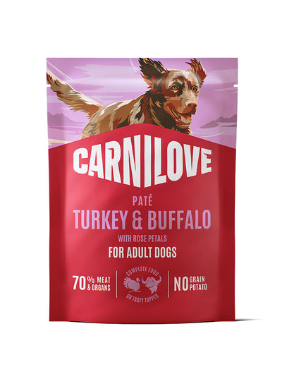 Carnilove Dog Paté Turkey & Buffalo with Rose Petals 300g