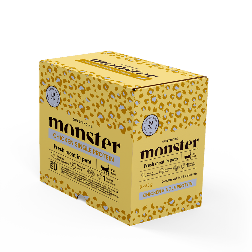 Monster Cat Pouches Adult Chicken 85g (8 pack)