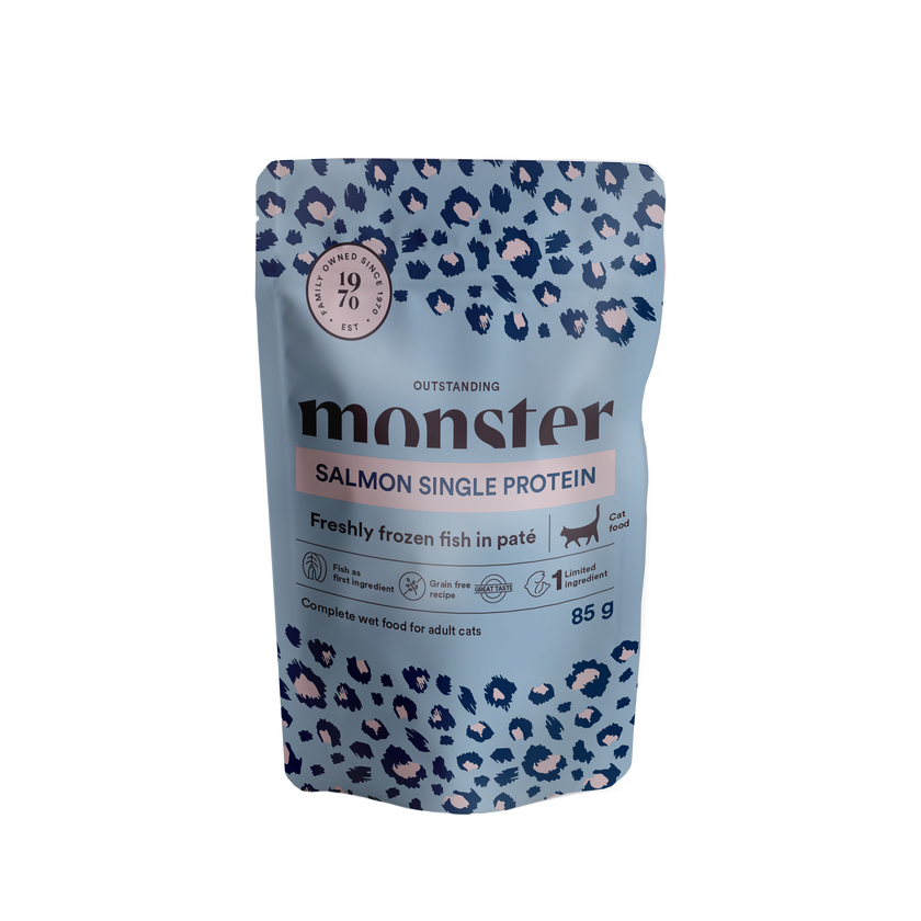 Monster Cat Pouches Adult Salmon 85 g (8 pack)