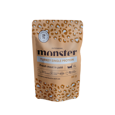 Monster Cat Pouches Adult Turkey 85g (8 pack)