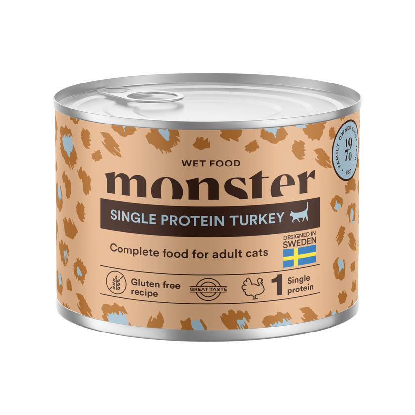 Monster Cat Adult Vådfoder Single Turkey Can 200g