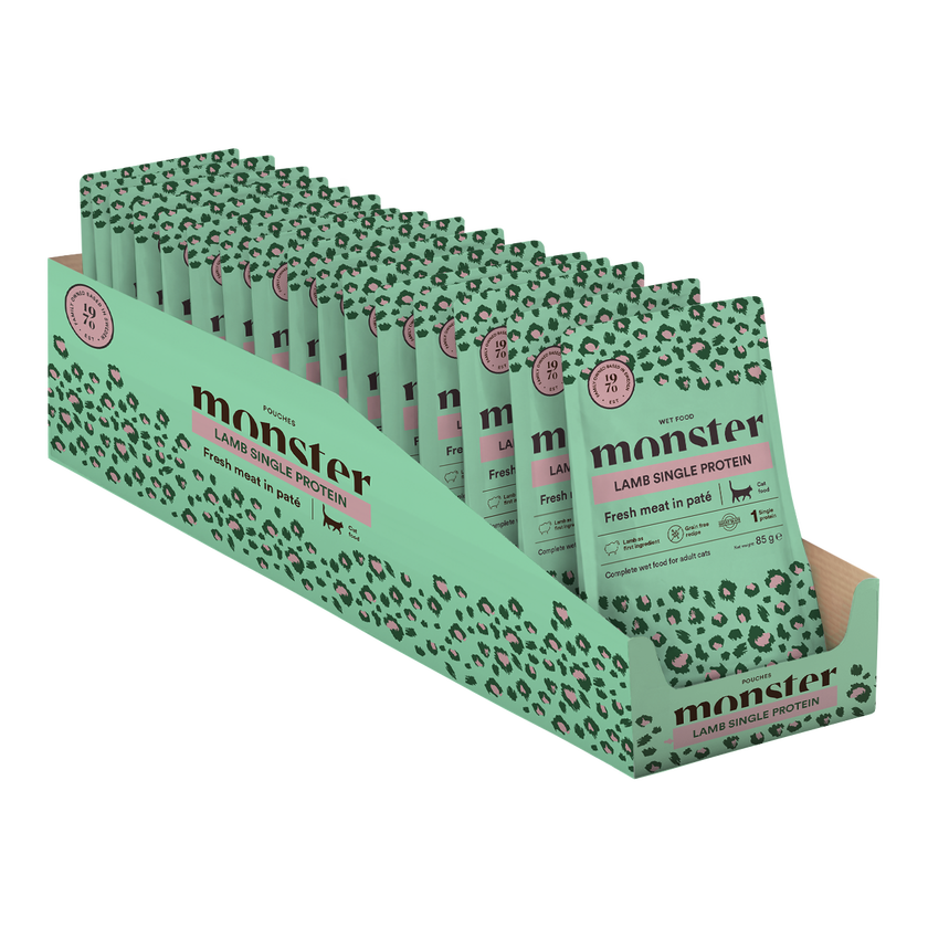 Monster Cat Pouches Adult Lamb 85g (16 pack)