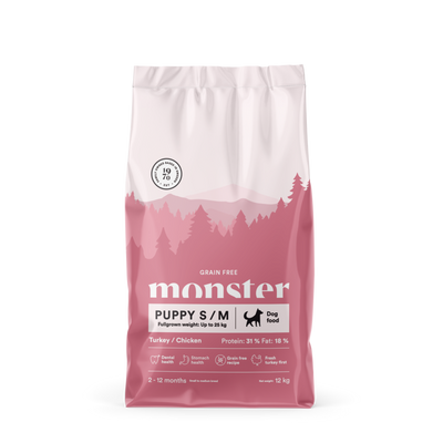 Monster Dog Grain Free Puppy S/M Chicken & Turkey