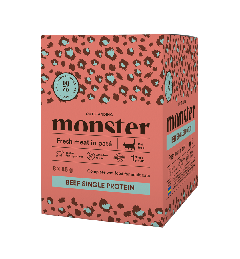 Monster Cat Pouches Adult Beef 85g (8 pack)
