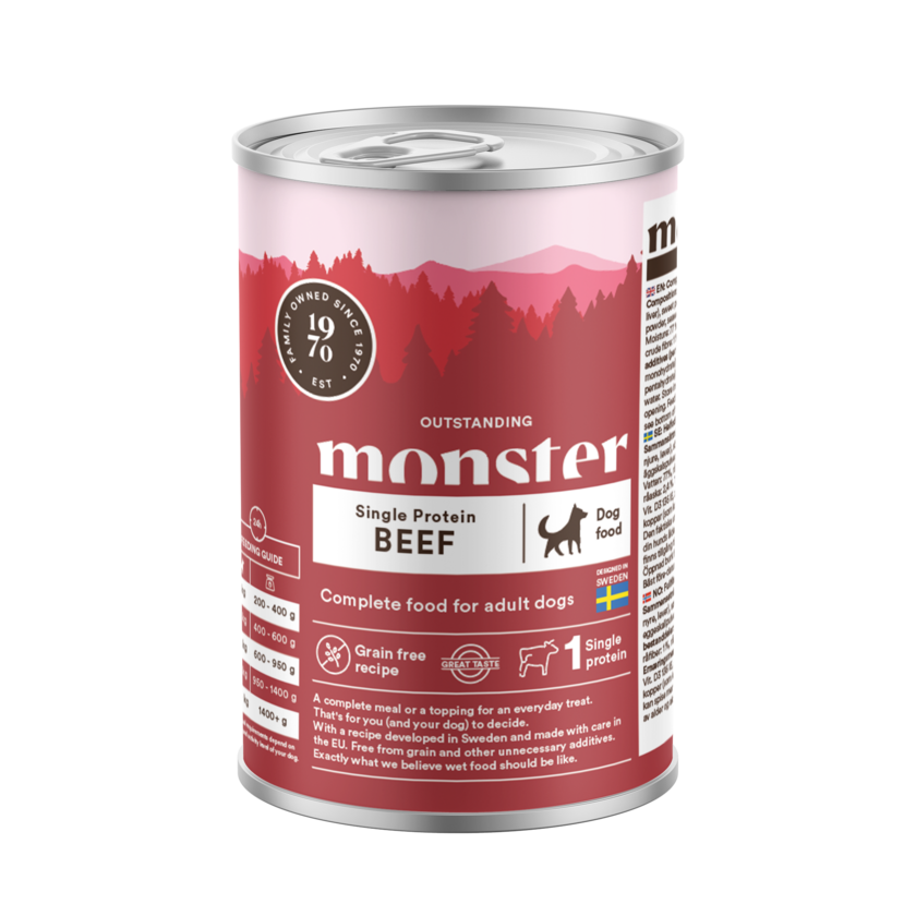 Monster Single Protein Beef - Vådfoder 400g