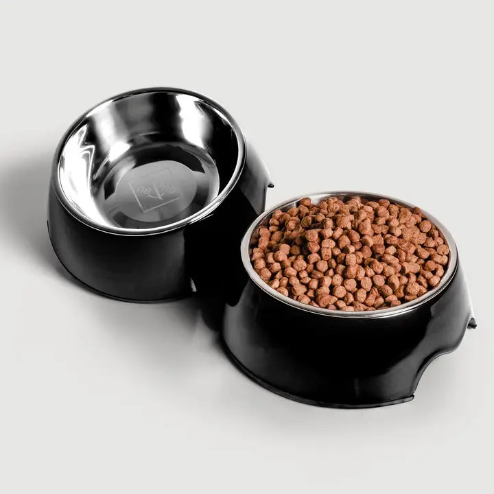 Ne&no® hundeskål 2-pak - rustfrit stål & melamin, skridsikker og tåler opvaskemaskine