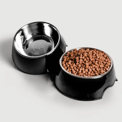 Ne&no® hundeskål 2-pak - rustfrit stål & melamin, skridsikker og tåler opvaskemaskine