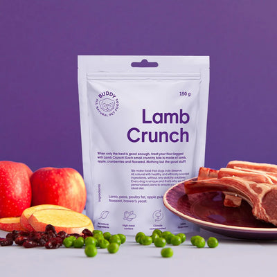 Buddy Crunchy Snack - Lam med tranebær 150 g
