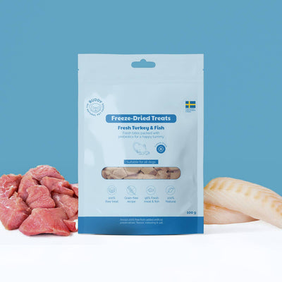 Buddy Frysetørret snacks - Rå Kalkun & Fisk 100 gr.
